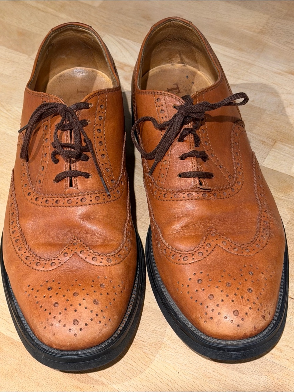 TF Sport Men's Wingtip Brogues in Tan Leather - 42 (please read )